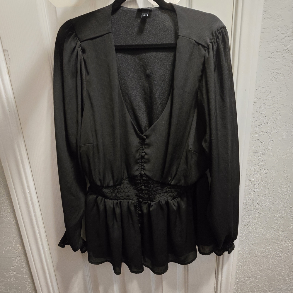 Torrid Peplum Elegant Black Blouse